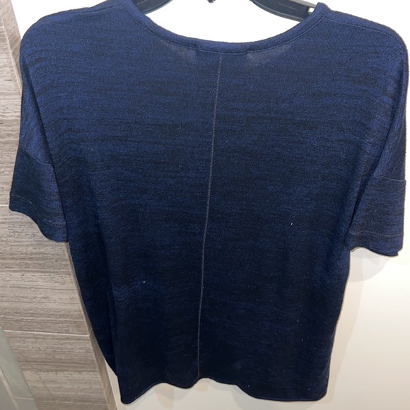 Rag and bone marled navy and black knit short sleeve top - Picture 5 of 5